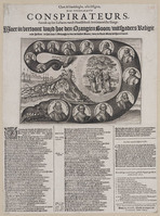 KG 15627
<br/>
'Clare Af-beeldinghe, ofte Effigien der voornaemste conspirateurs...'
<br/>
<em>anoniem NL (17de eeuw)</em>